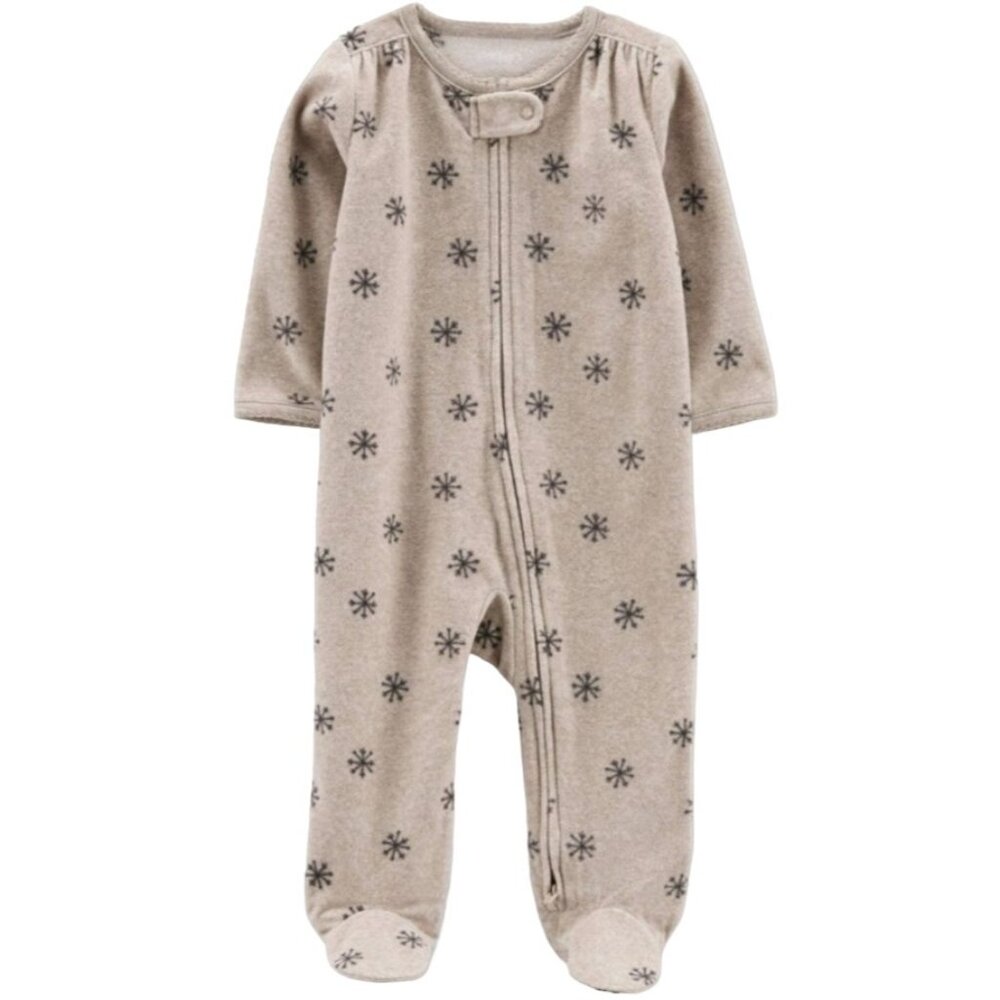 BNWT Carters Just One You Full Zipper Gray Pajamas 6m SfPf Home•78